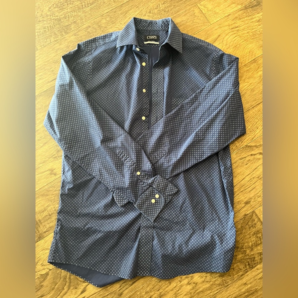 Chaps Comfort Fit Navy Button Down Shirt